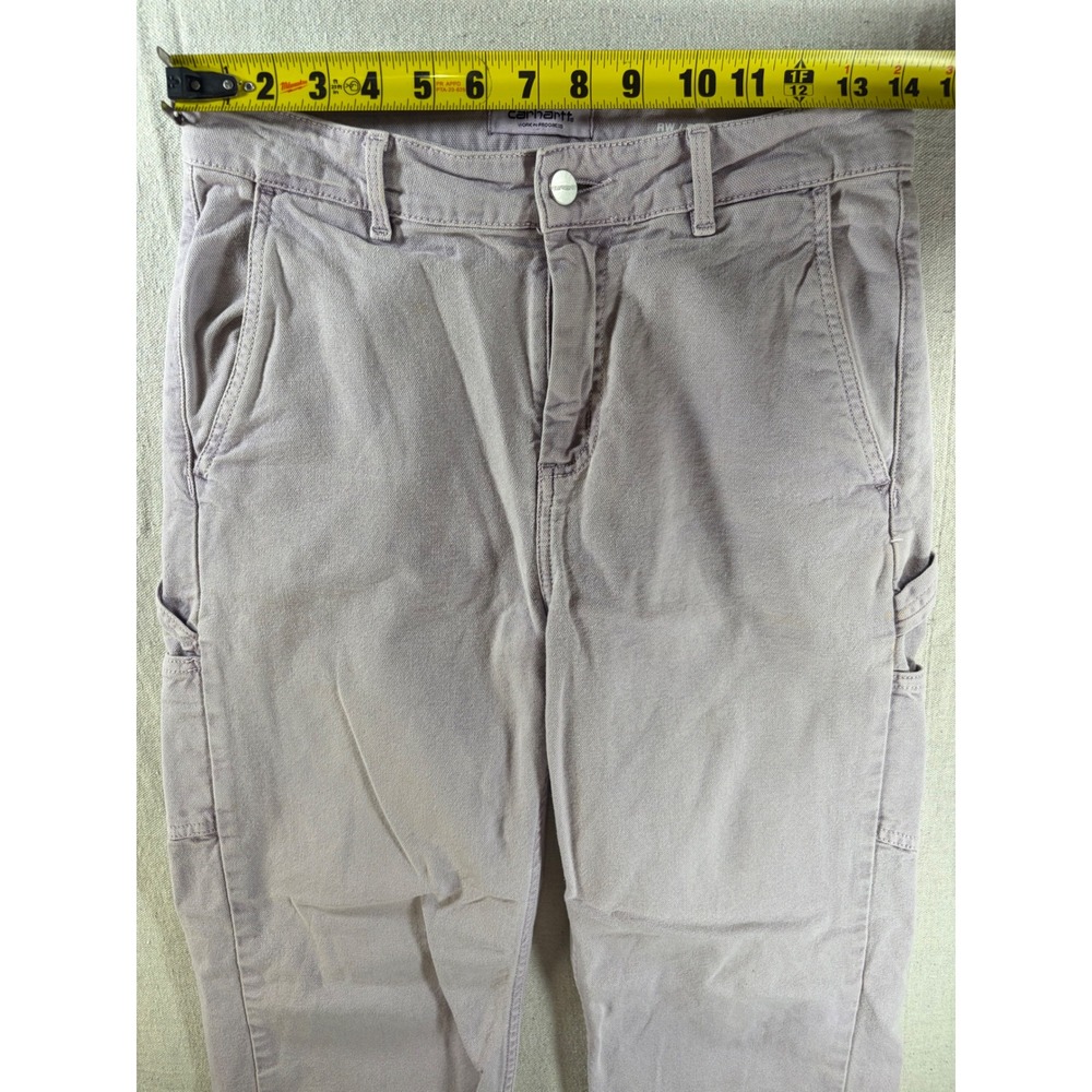 Carhartt WIP Relaxed Straight Carpenter Pants Mens 28x29 Gray Canvas Workwear - Picture 4 of 12